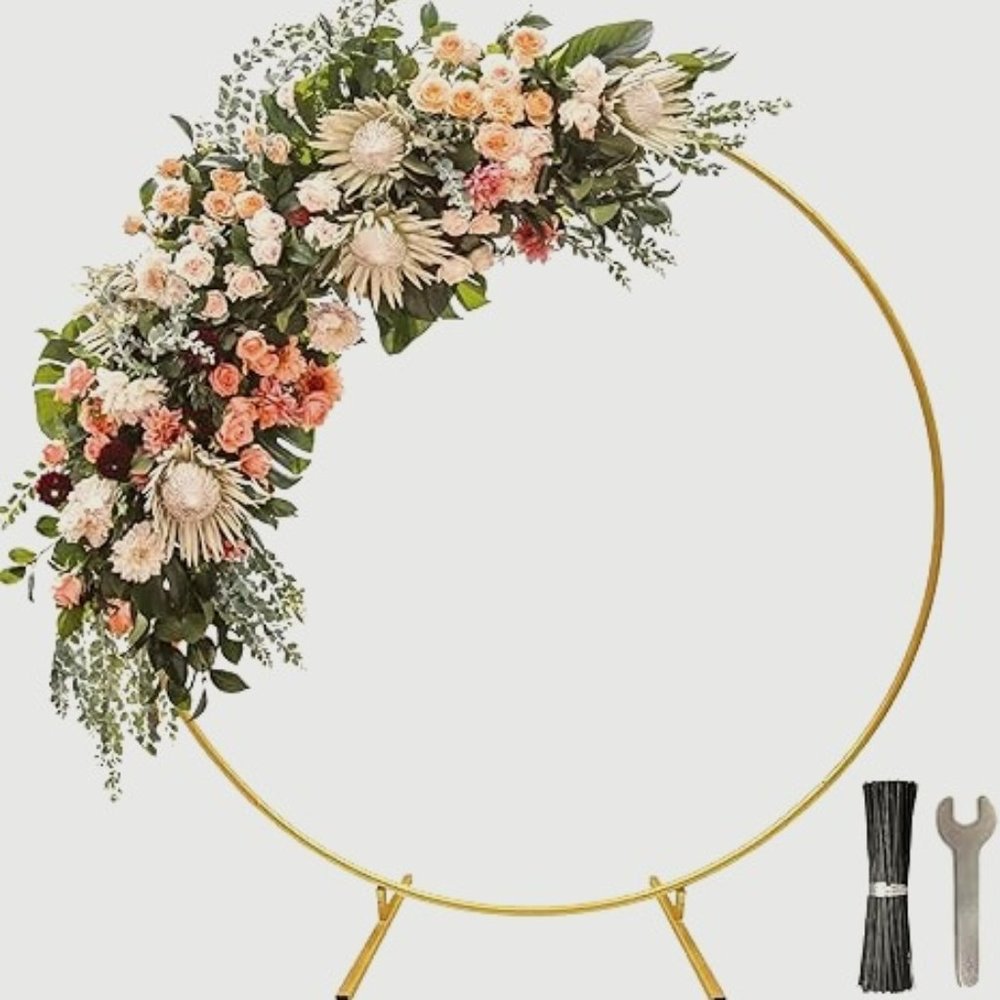 Wedding Arches for Ceremony Wedding Arch 6.6ft Circle Backdrop Stand Round